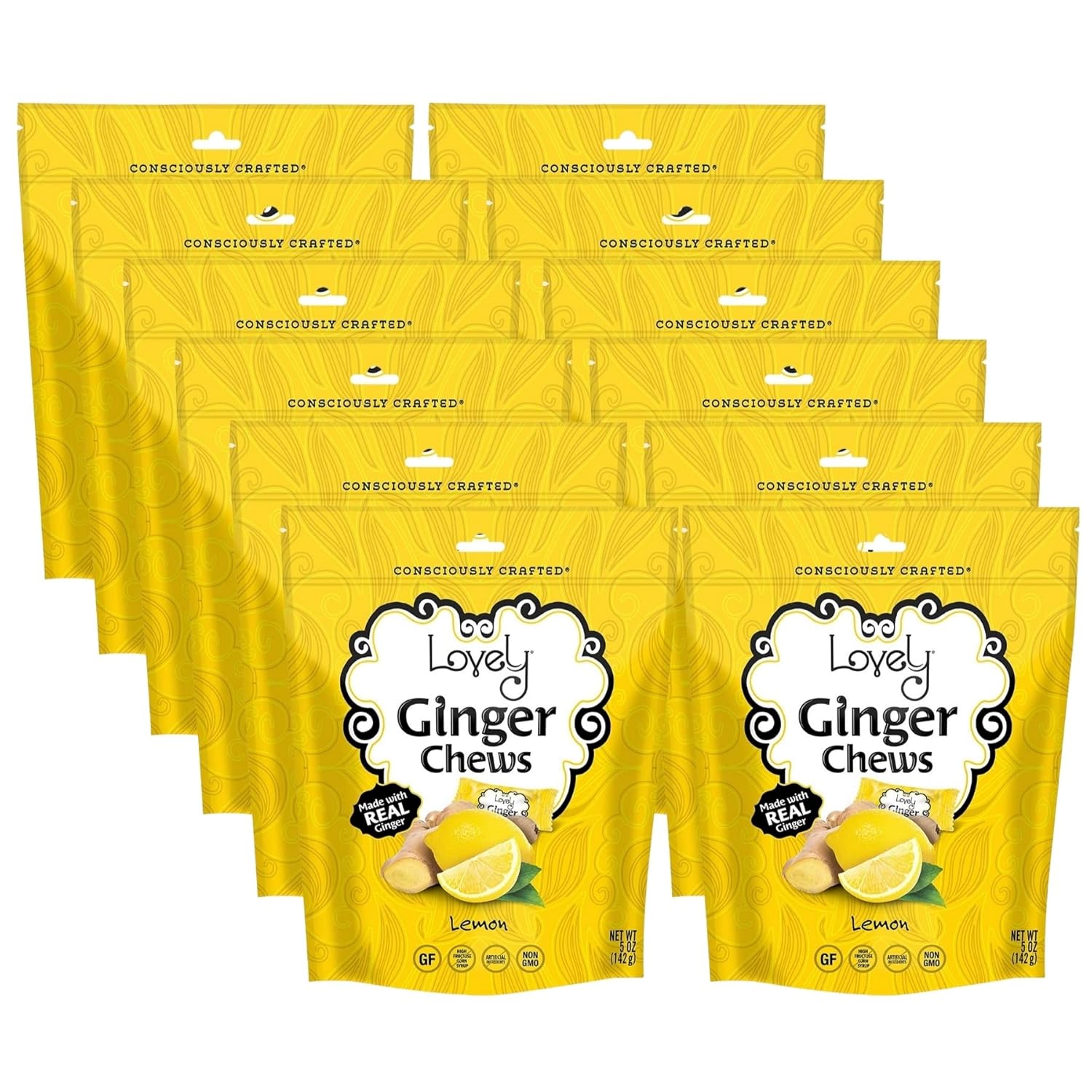 Lemon Ginger Chews by Lovely Candy Co. - Gluten-Free Treats