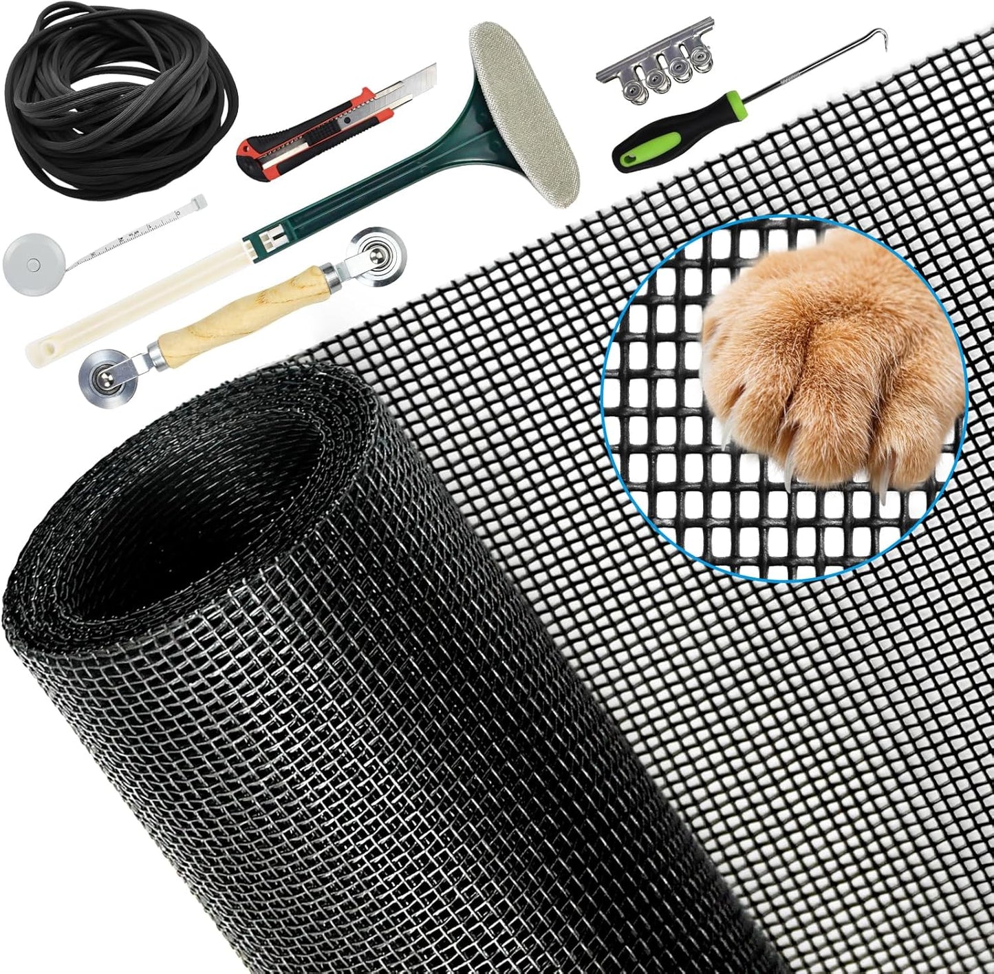 Pet Screen Repair Kit for Windows and Doors - Durable and Easy
