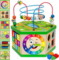 Wooden Activity Cube 7-in-1 for 12-18 Month Toddlers - Montessori Play