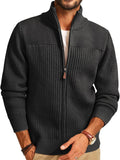 PJ PAUL JONES Men's Full Zipper Cardigan Stand Collar - Warm
