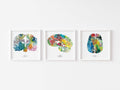 Neuroscience Art Trio - Calming Grad Gift - 8.5x8.5