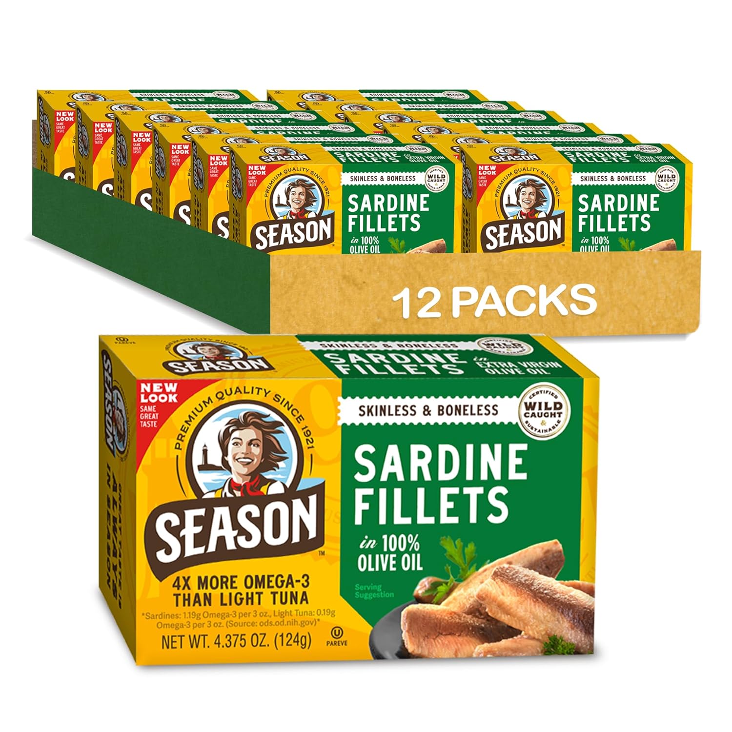 Season Sardines in Olive Oil - Wild Caught, High Protein Snack