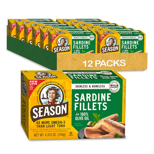 Season Sardines in Olive Oil - Wild Caught, High Protein Snack