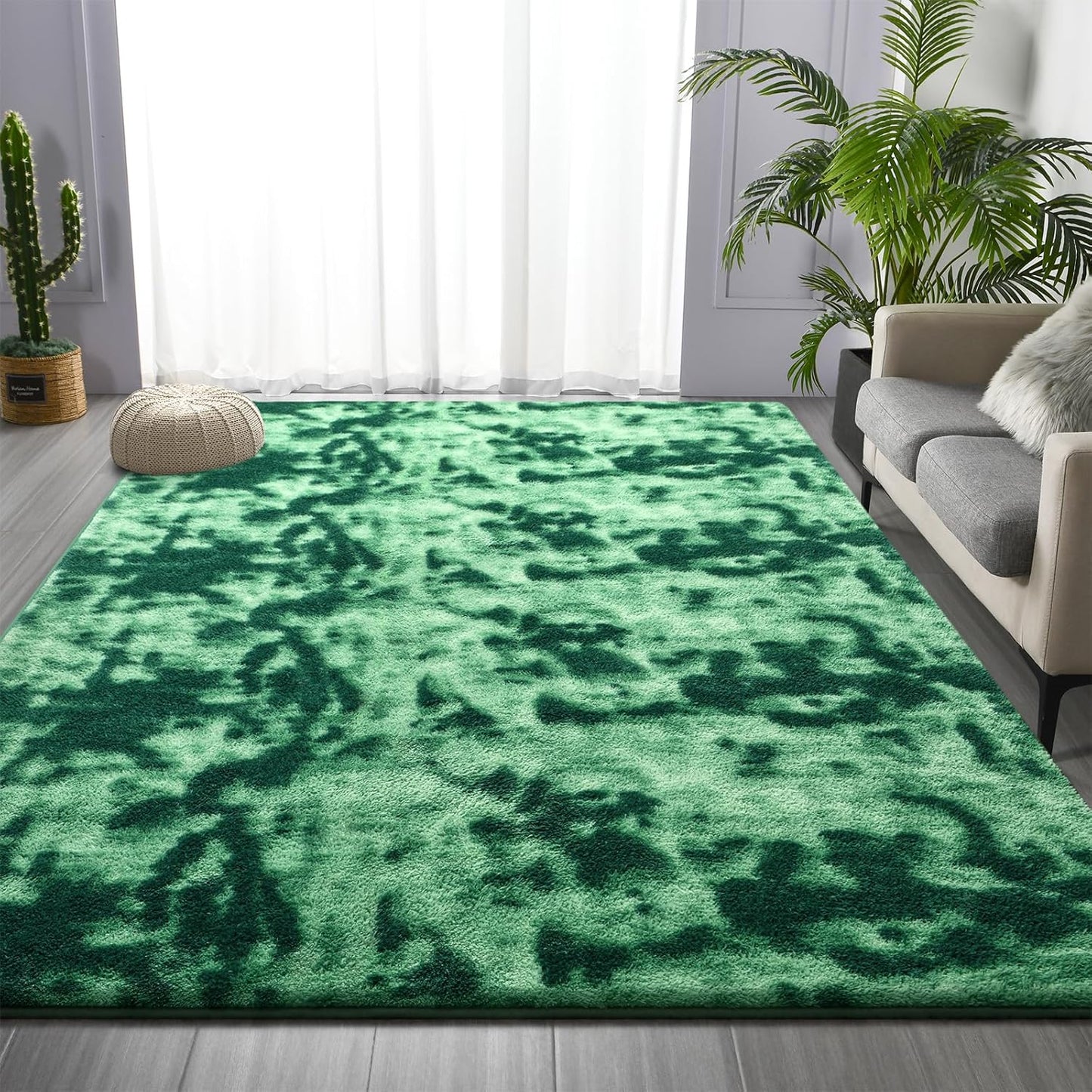 Large Area Rugs for Living Room, 7 x 10 Ft Soft Tie-Dyed Rug