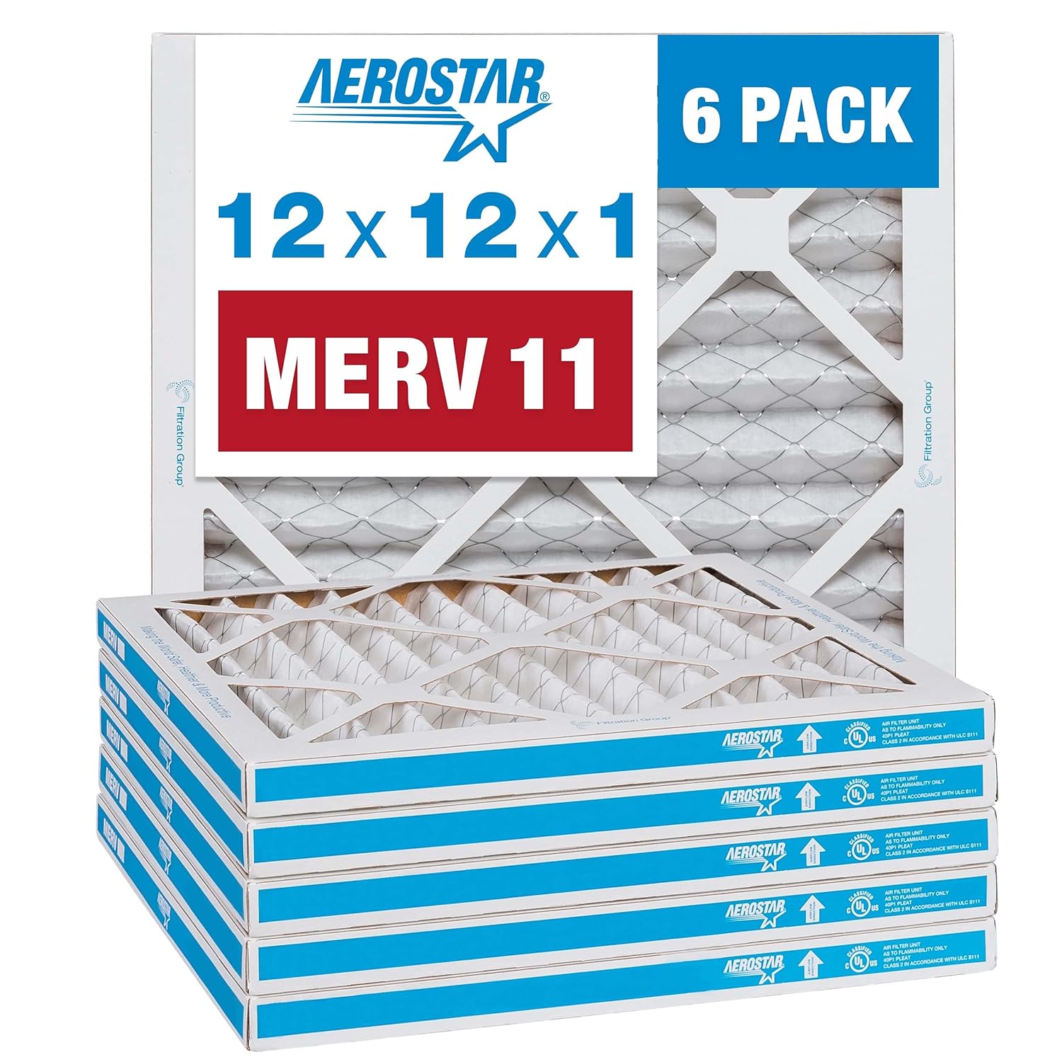 Aerostar 12x12x1 MERV 11 Filters for Cleaner Air Quality
