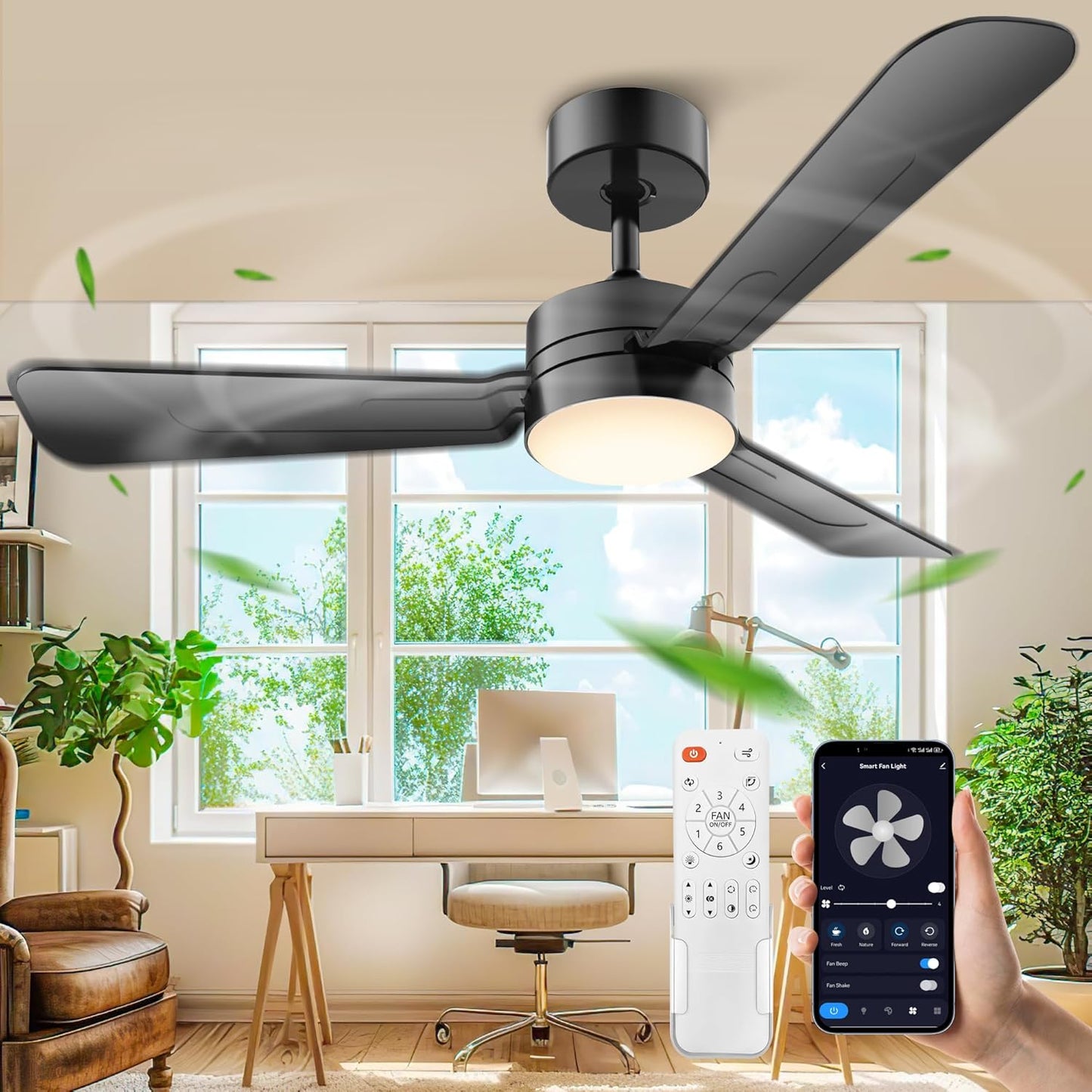 36 Inch Ceiling Fan with Lights and Remote for Home Use