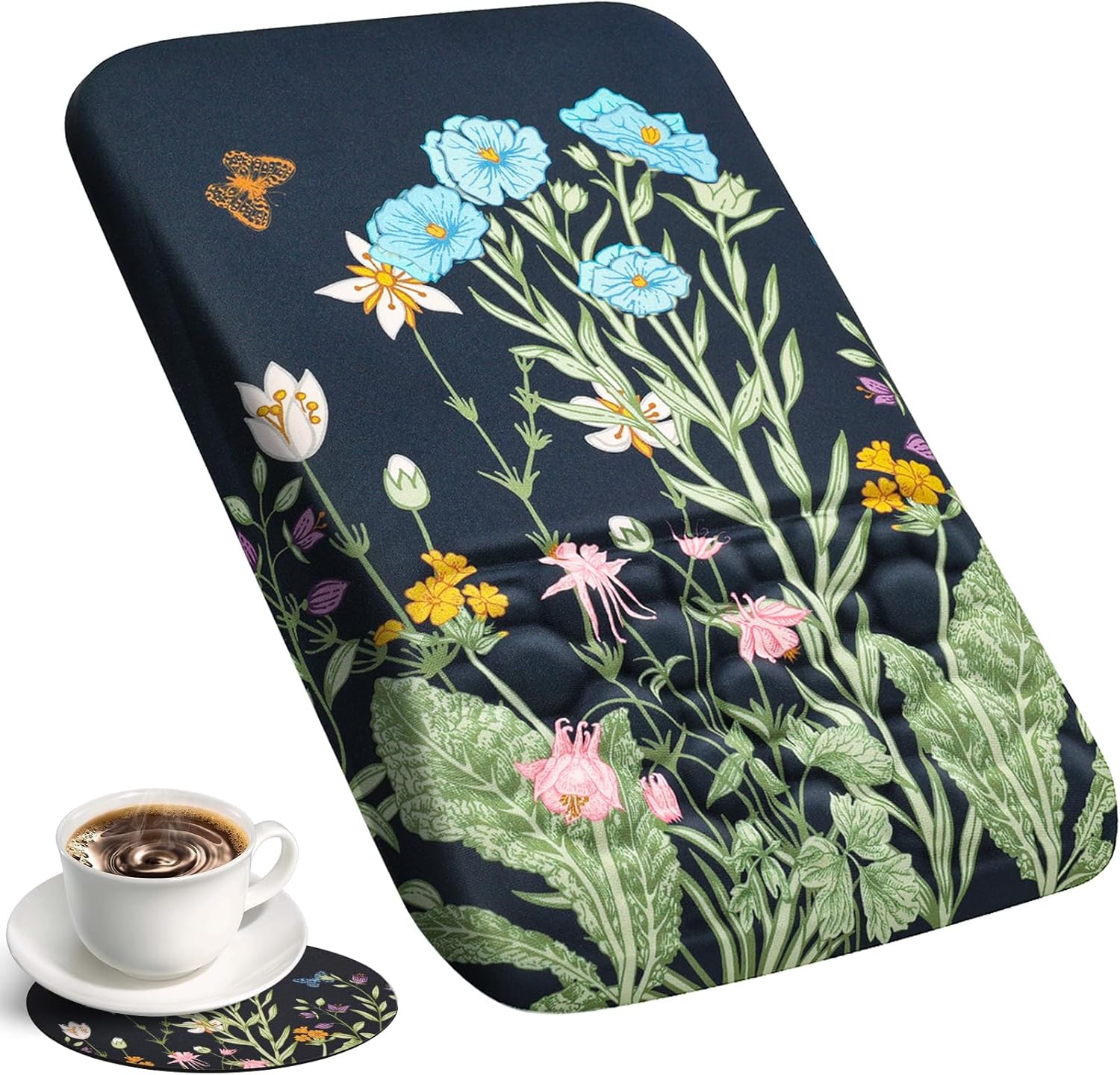 Floral Wrist Rest Mouse Pad - Comfort & Support