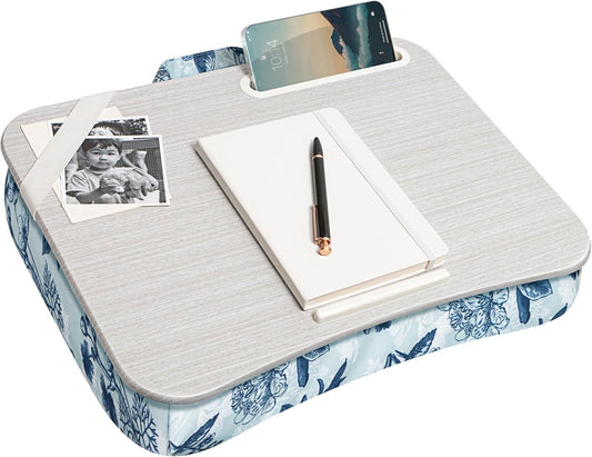 LapGear Blue Blossoms Designer Lap Desk - Fits 15.6 Laptops