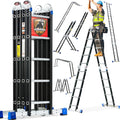 Bryner Step Folding Ladder 19.6ft 7-in-1 Multi-Purpose - Stable 330lb