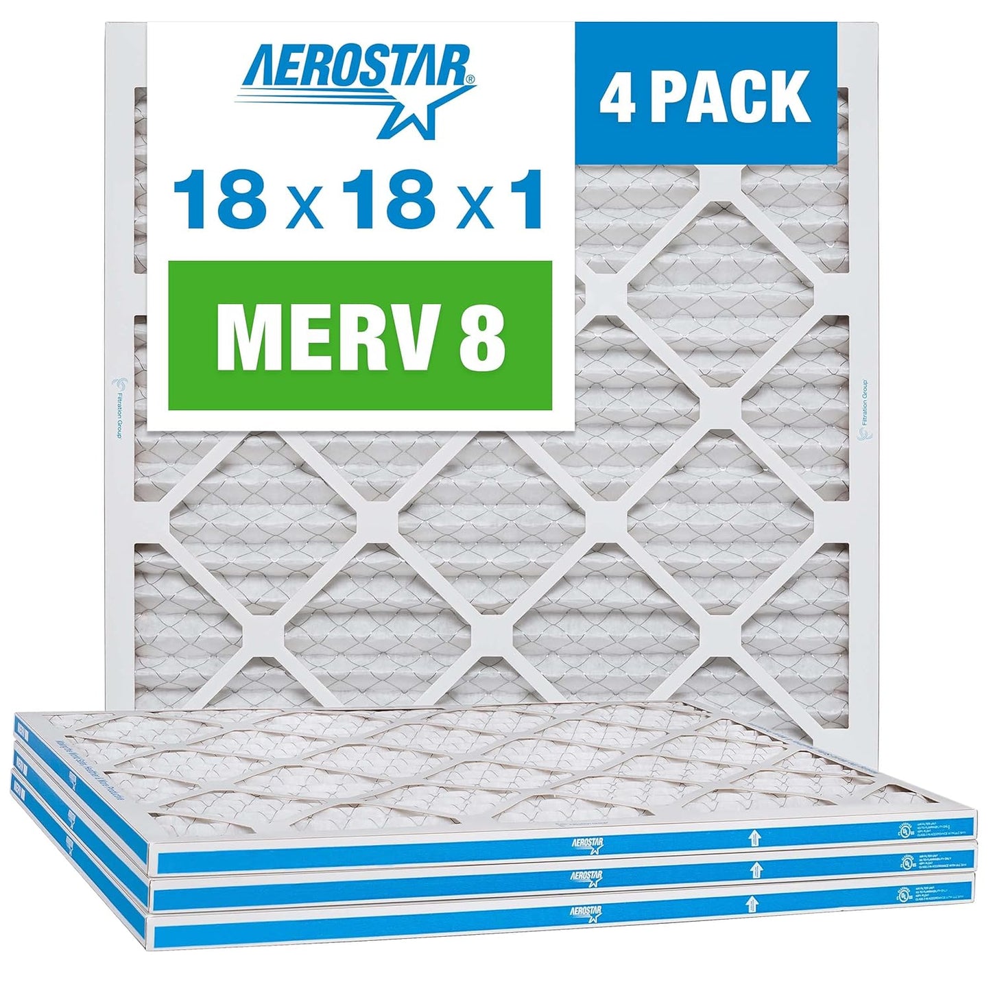 Aerostar 18x18x1 MERV 8 Filters for Cleaner Air Quality