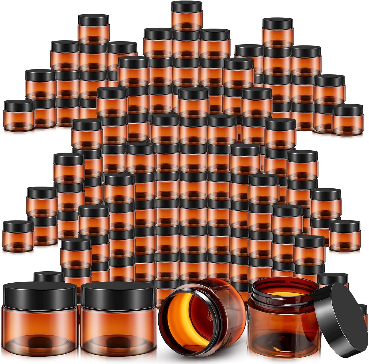 100 Pcs 2 oz Plastic Jars with Lids for Travel Storage Needs