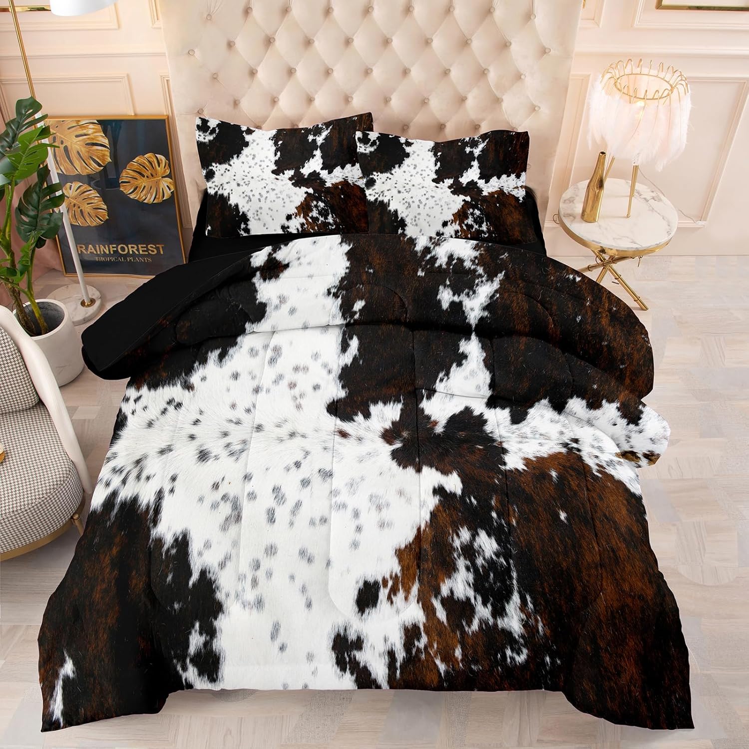Cow Print Comforter Set Full for Kids by Tailor Shop - 5PCS