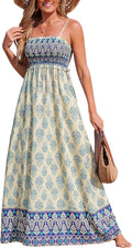 CUPSHE Women's Maxi Dress Ditsy Floral Smocked Sundress Style