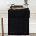 Black Linen Table Runner 14 x 72 in - Classic Hemstitch
