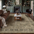 10x14 Brown Area Rug Vintage Distressed Low Pile Washable Rug