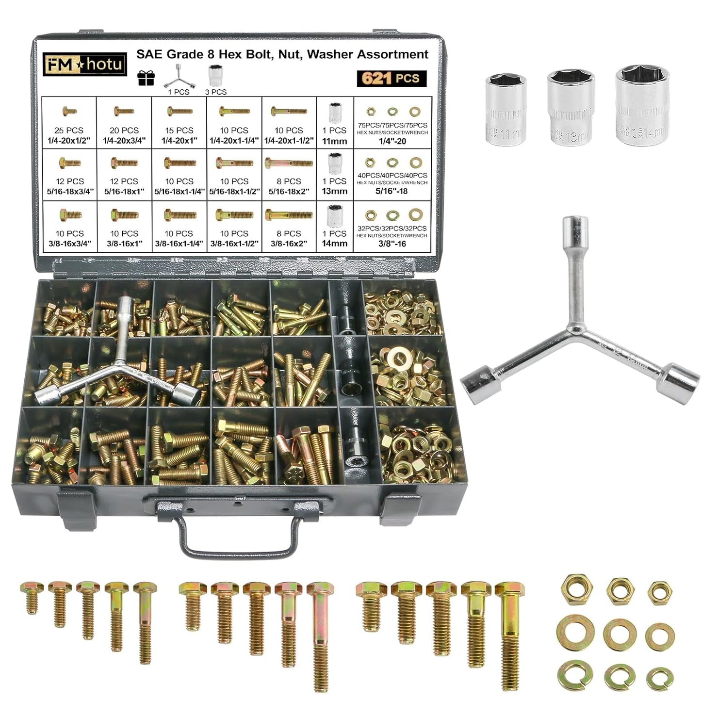 621Pcs Nuts and Bolts Assortment Kit for Every DIY Project