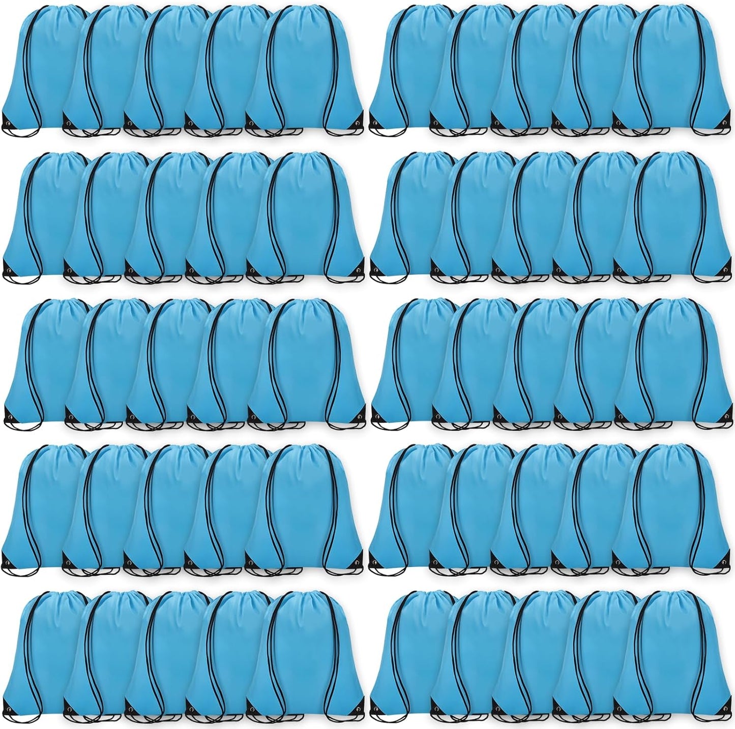 50Pcs Drawstring Backpack Bulk Cinch Bag for Gym Sports Beach