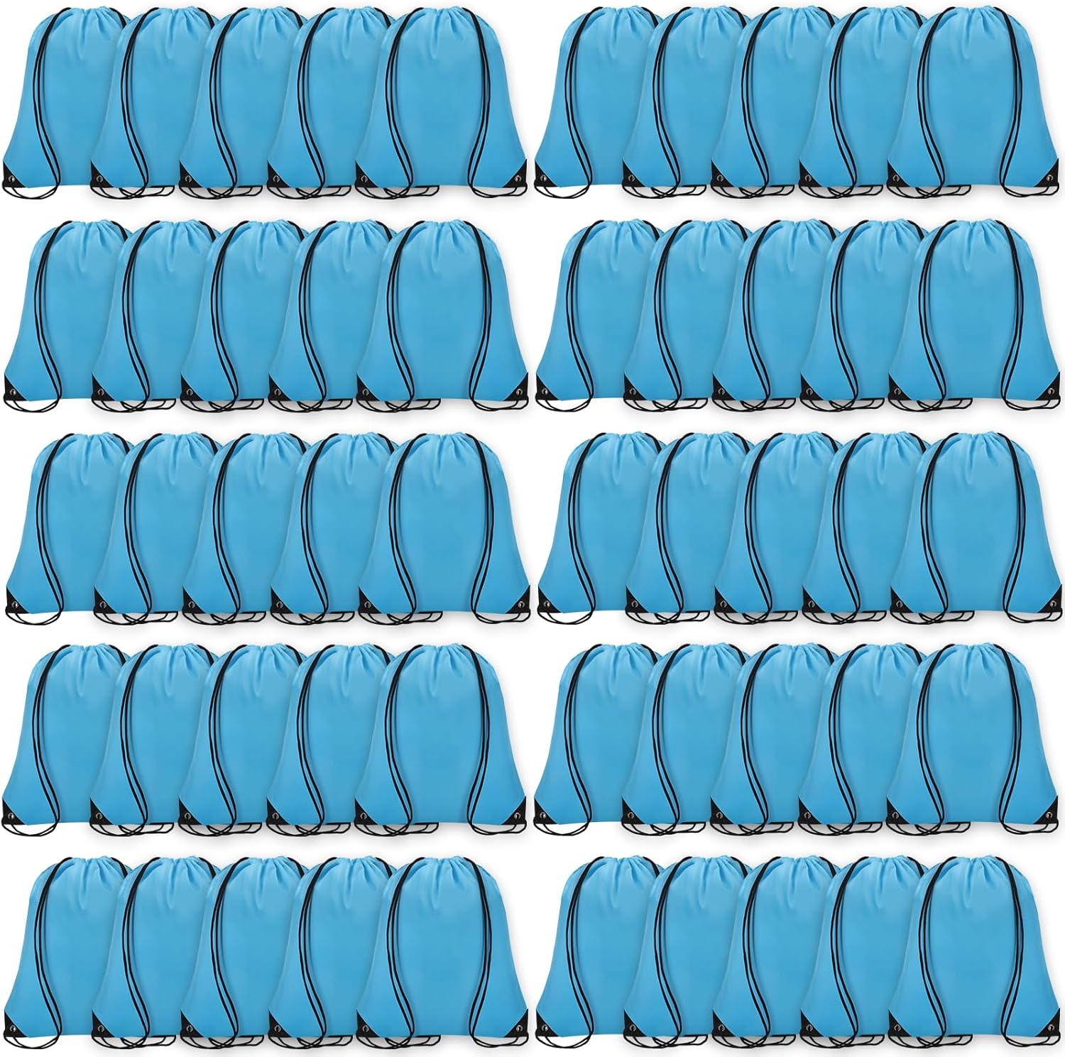 50Pcs Drawstring Backpack Bulk Cinch Bag for Gym Sports Beach