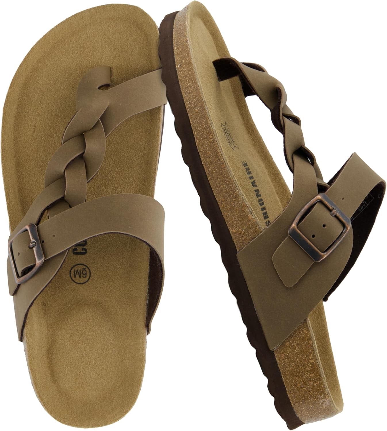 CUSHIONAIRE Women's Libby Cork Footbed Sandals for Comfort