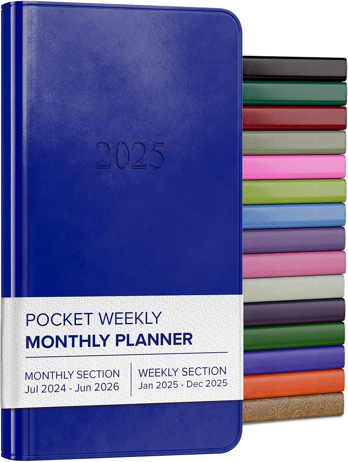 2025 Gallery Leather Pocket Planner | Elegant Gold-Gilded Edges | Acadia Malibu Design | 6x3.25
