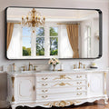 72x36 in Oversized Bathroom Mirror for Double Sinks - Brushed Black