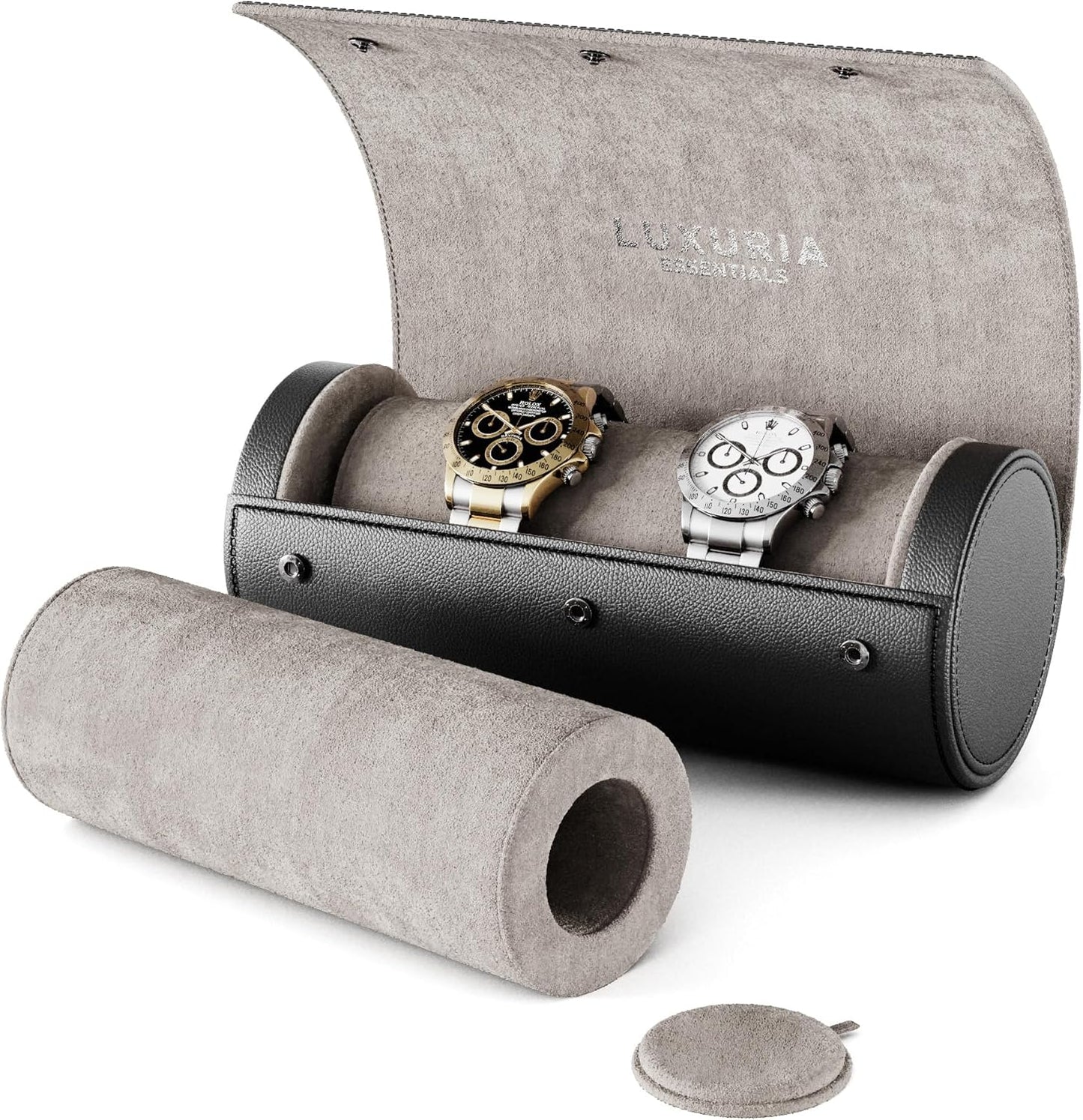 Luxury Watch Roll: Hidden Compartment, Genuine Leather