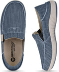 Mens Slip On Shoes with Arch Support - Comfortable Canvas Loafers
