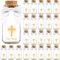 Small Baptism Glass Bottles with Ribbons and Stickers for Favors