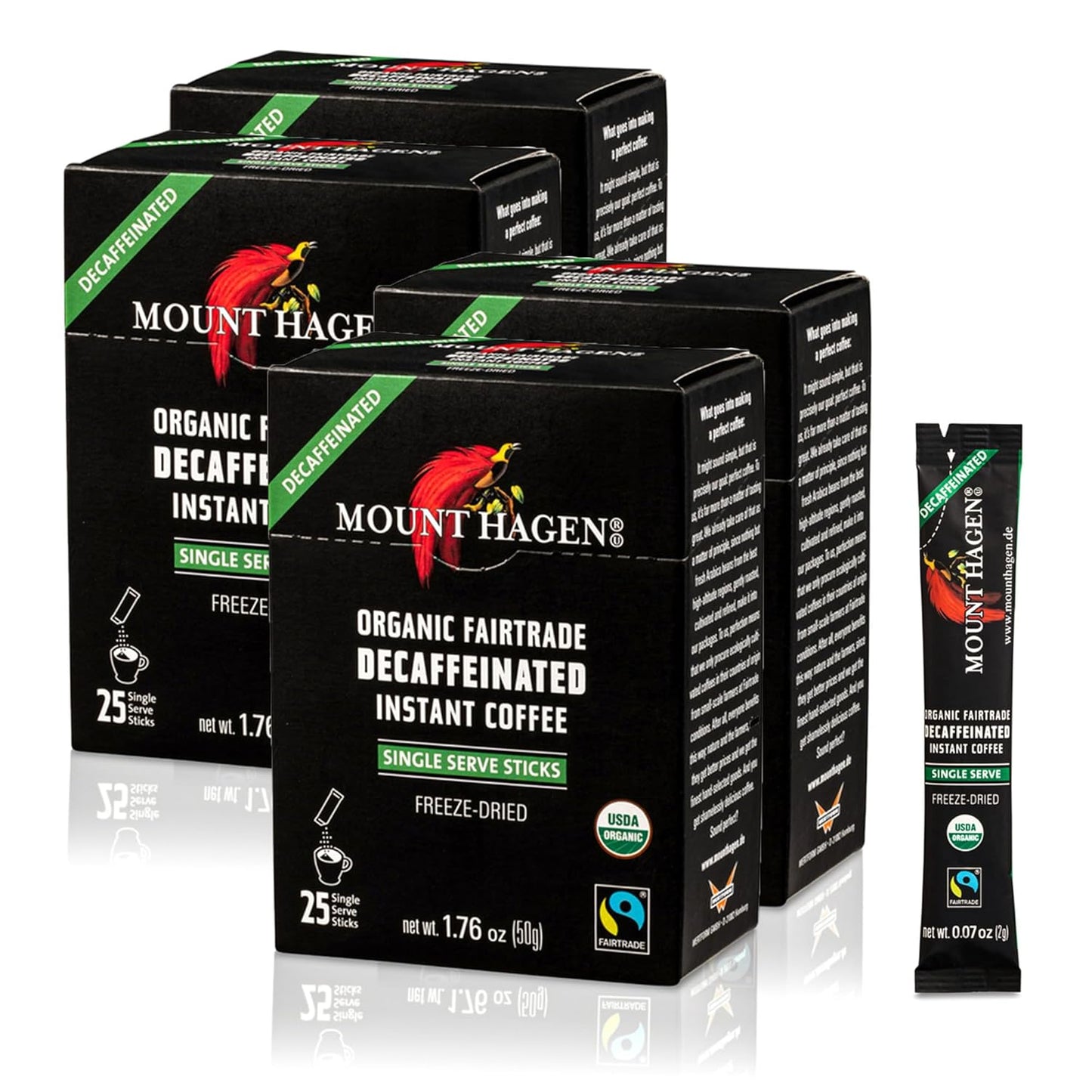 Mount Hagen Instant Decaf Coffee Packets - Organic & Fair Trade