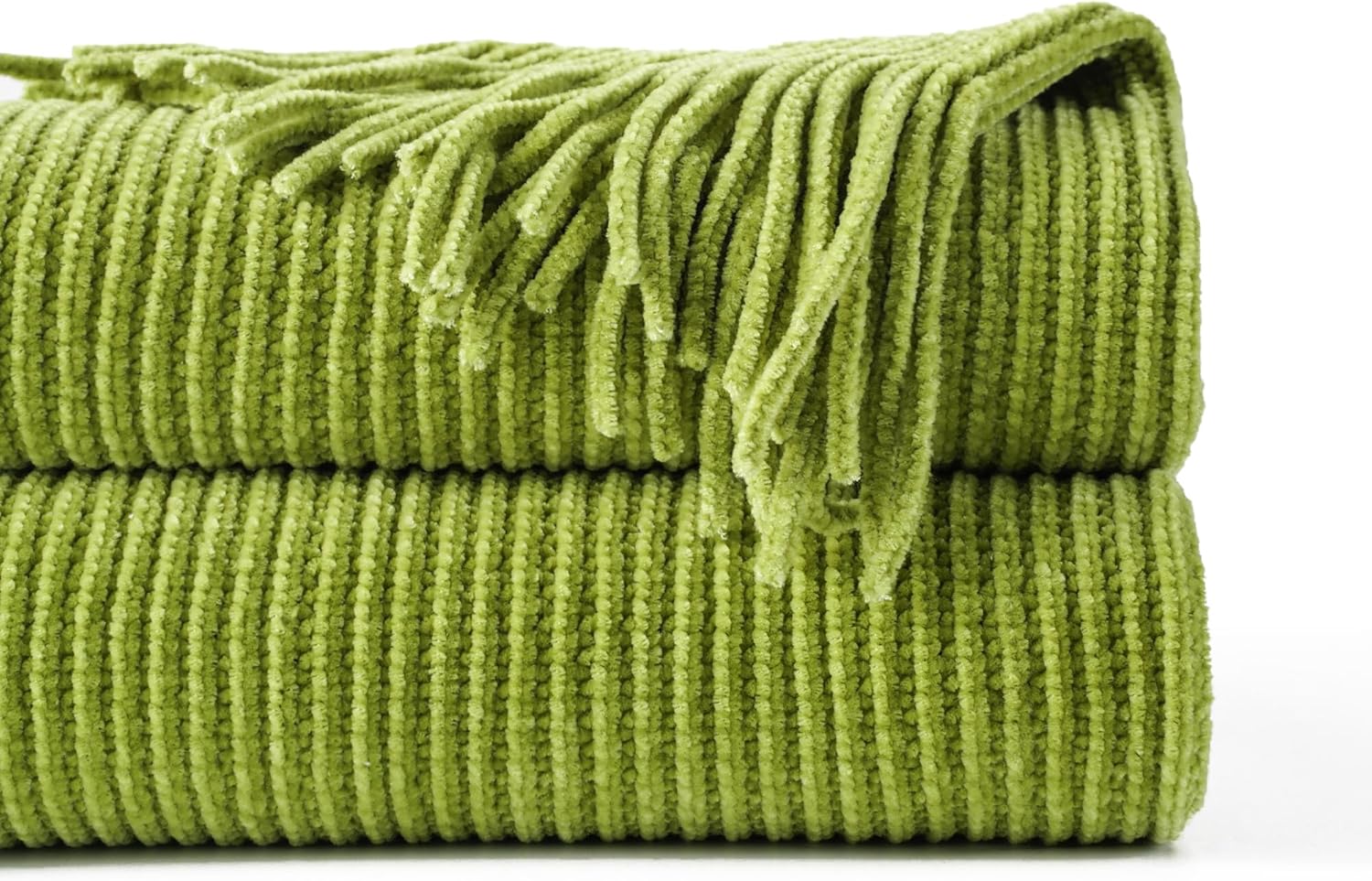 BATTILO HOME Apple Green Throw Blanket for Cozy Home Decor