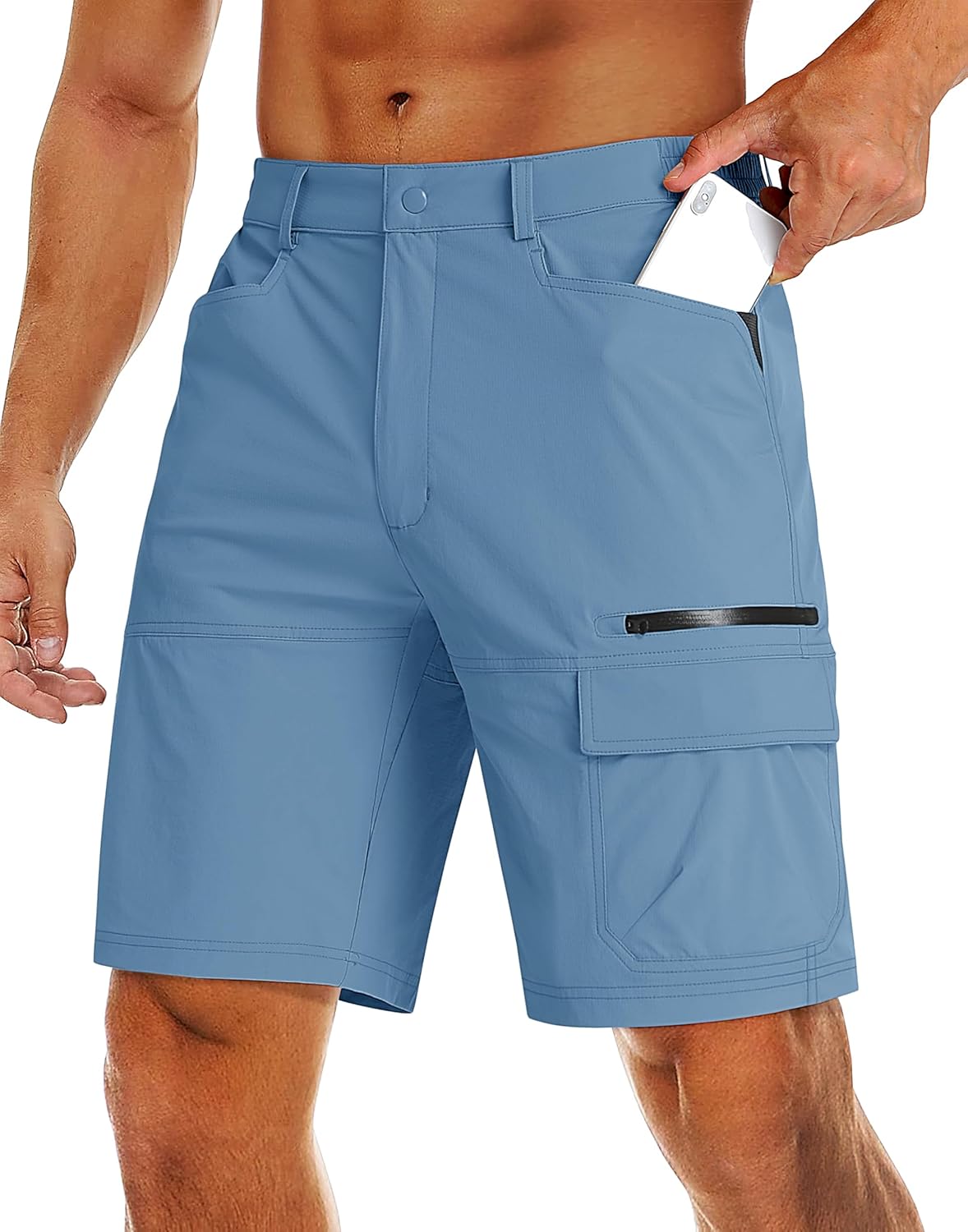 MAGCOMSEN Men's Hiking Cargo Shorts 9in Quick Dry Lightweight