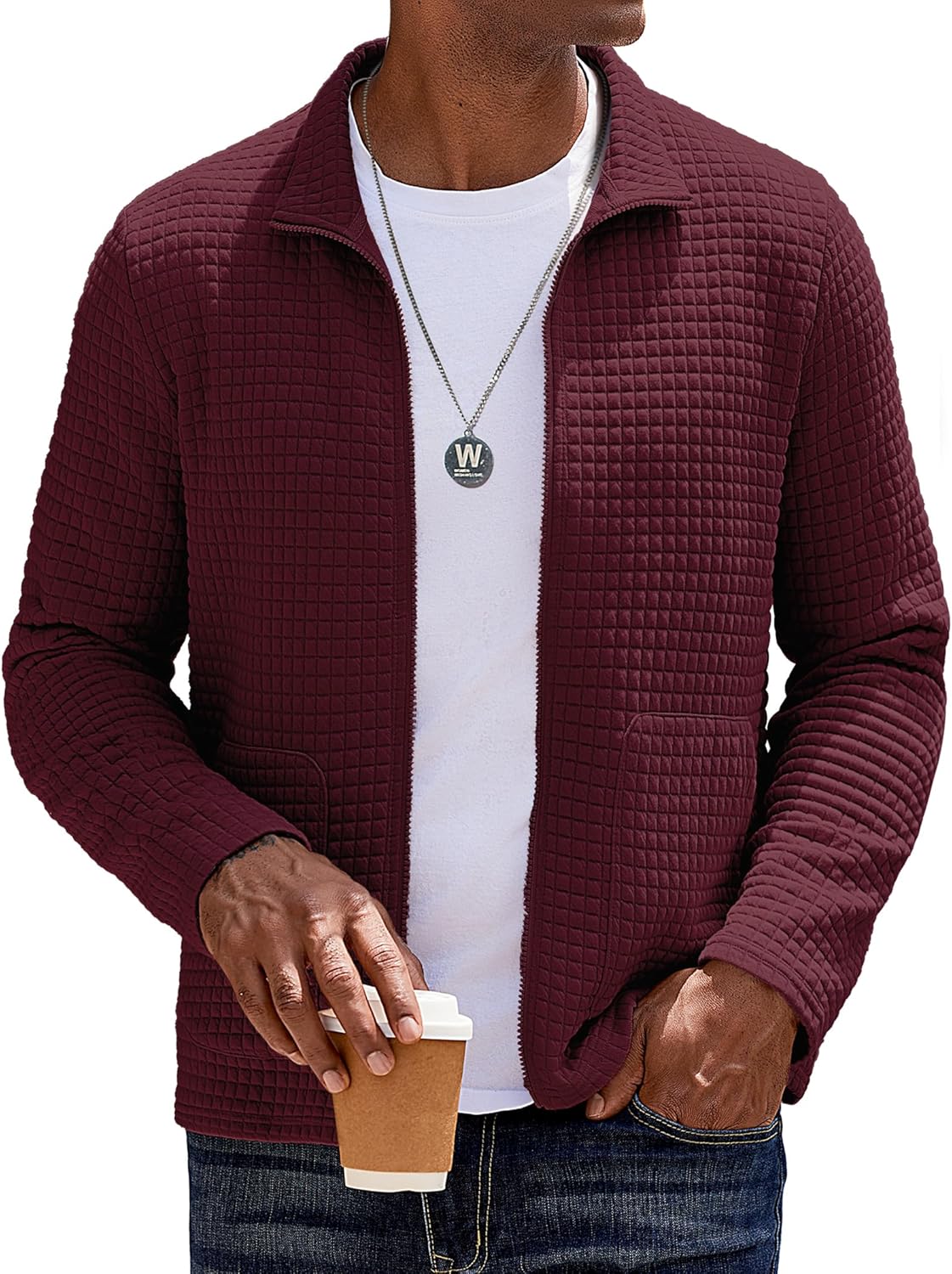 COOFANDY Men's Lightweight Varsity Jacket for Casual Style