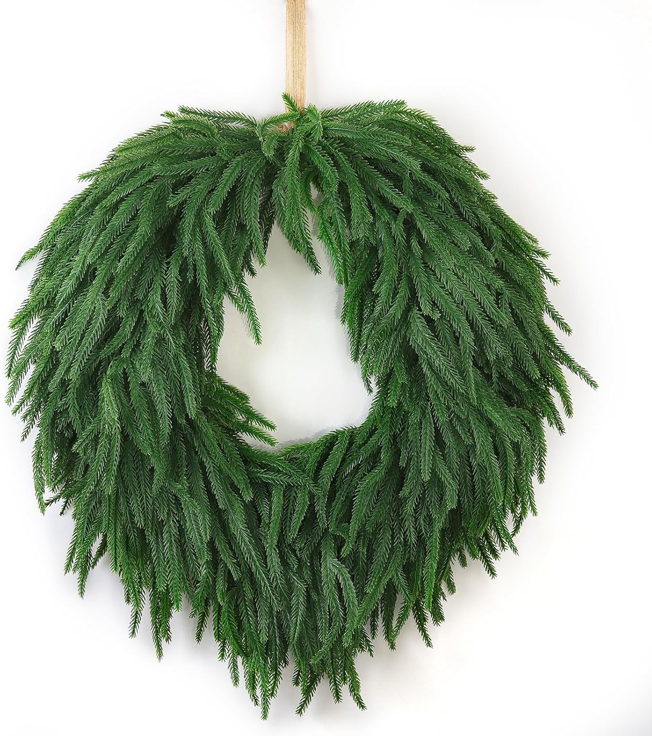 24 Inch Norfolk Pine Christmas Wreath for Festive Decor
