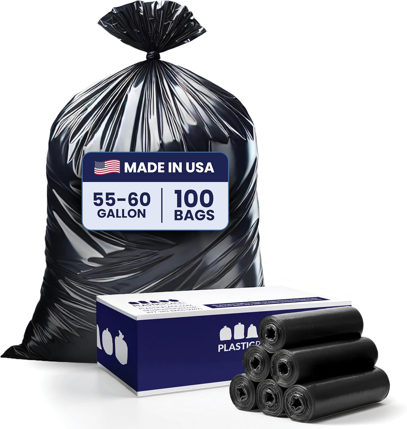 Heavy Duty 55-60 Gallon Trash Bags for Tough Cleanups
