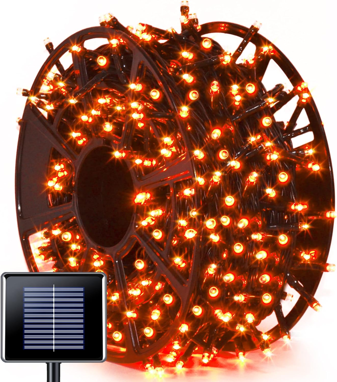 600 LED Orange Solar Halloween Lights for Spooky Decor