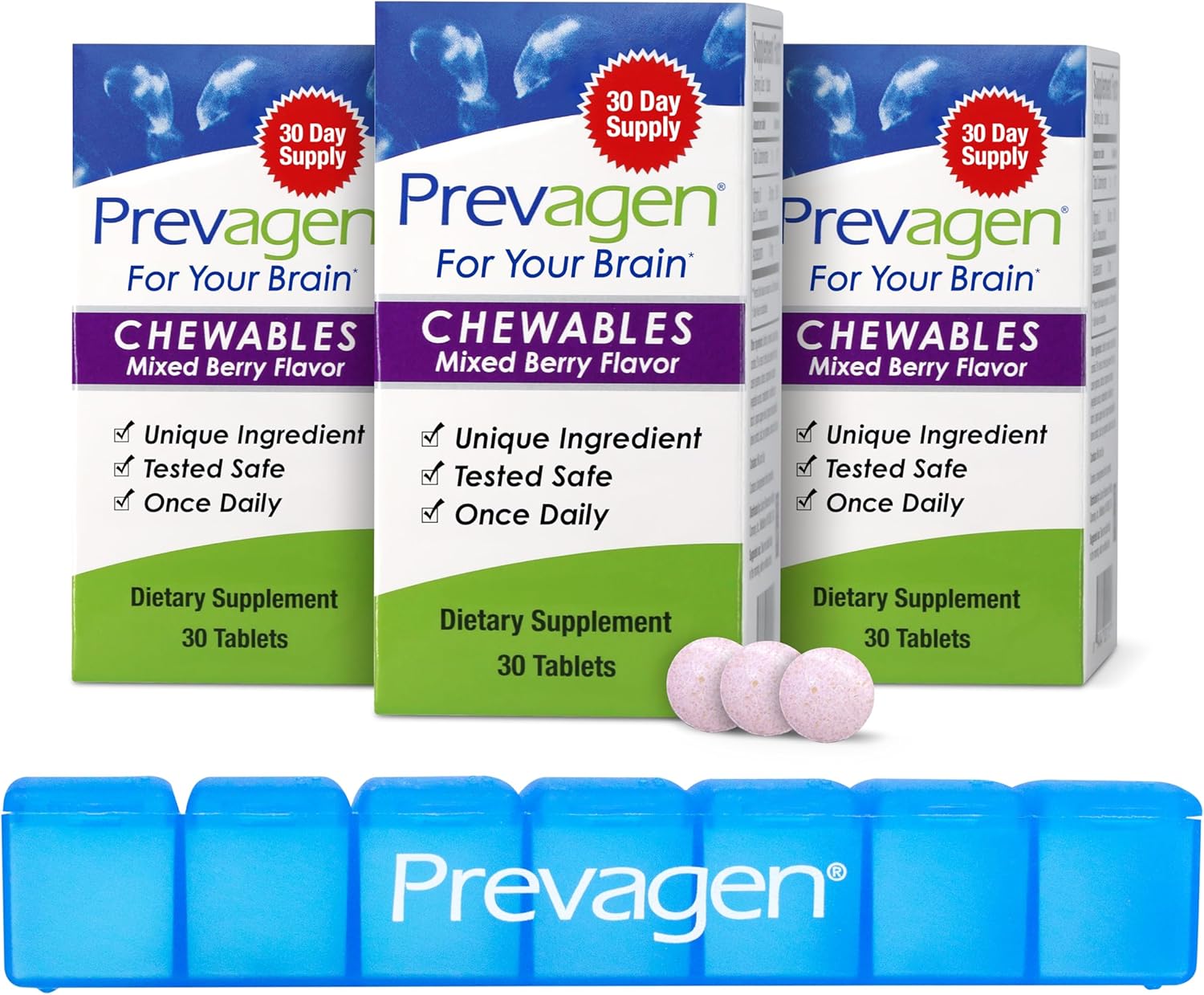 Prevagen Regular Strength Mixed Berry Chewables for Brain Health