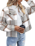 Flannel Shacket for Women Cropped Plaid Jacket - Cozy Fall Top