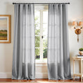 Grey Linen Blend Curtains for Bedroom and Living Room Decor