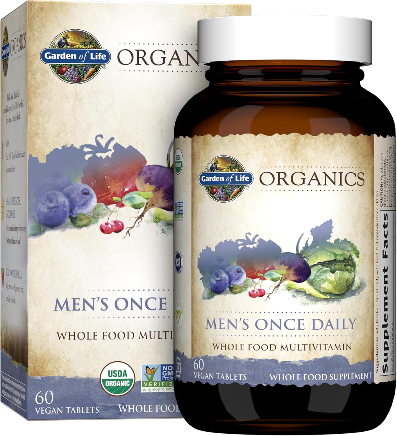 Once Daily Whole Food Multivitamin for Men - Organic Health Boost