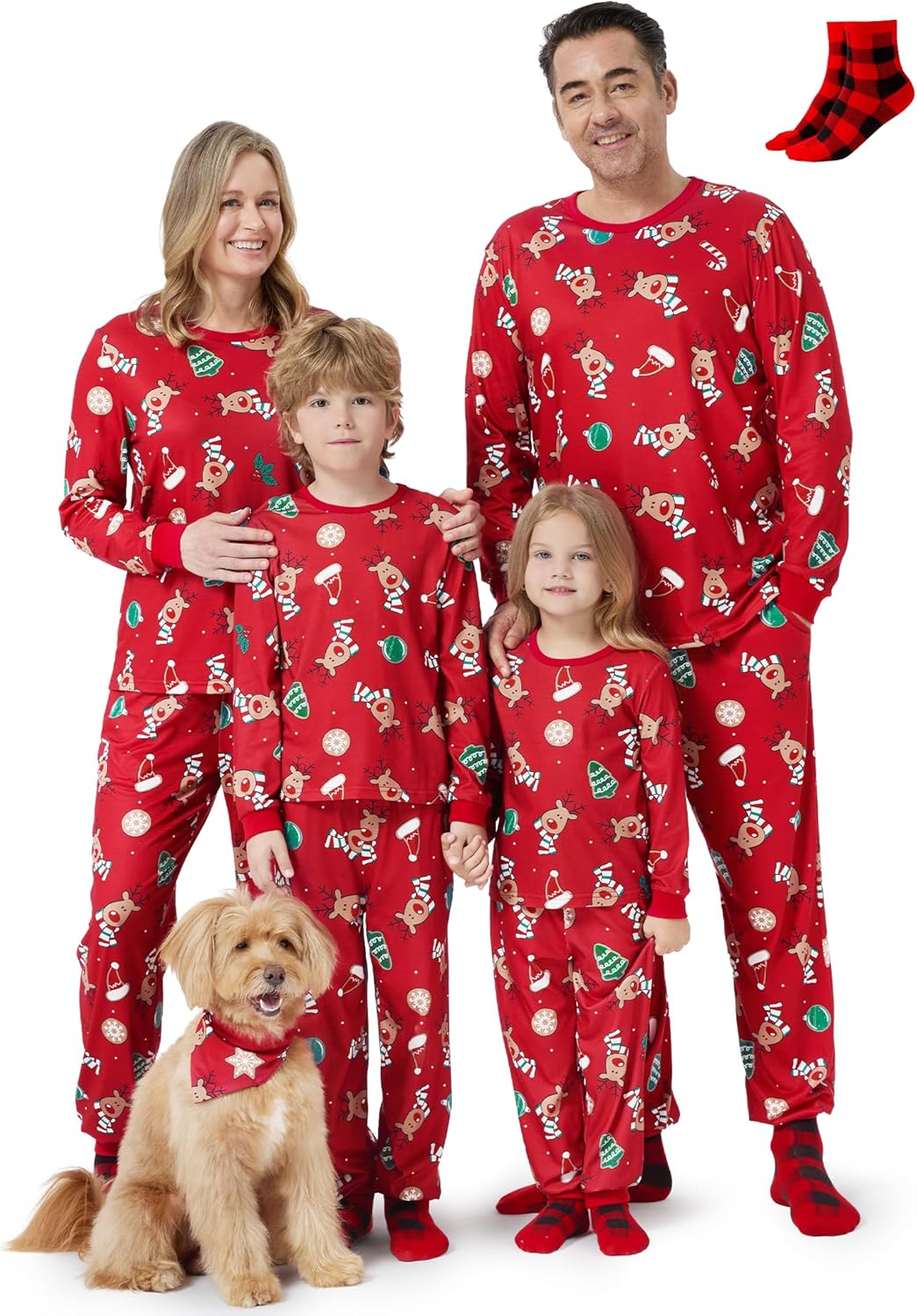 Matching Family Christmas Pajama Sets with Socks for Holidays
