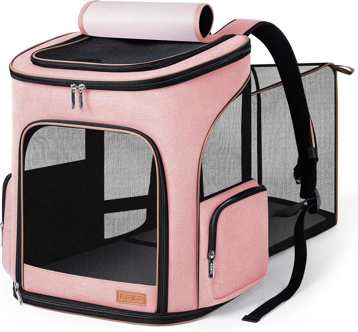 Lekereise Expandable Pet Carrier Backpack for Cats and Dogs