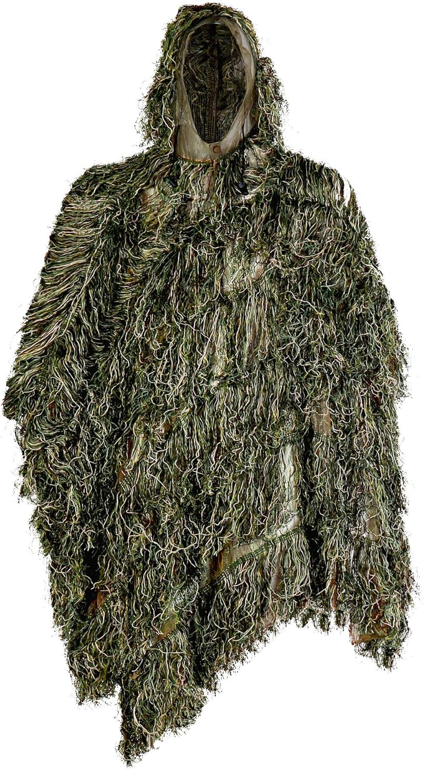 AUSCAMOTEK Ghillie Suit Poncho for Hunting and Bird Watching