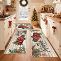 Pauwer Christmas Kitchen Rug Set of 3 - Festive Non-Skid Runner