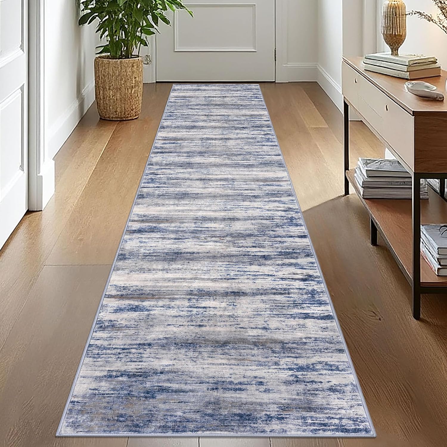 KOZYFLY Modern Abstract Kitchen Runner Rug for Entryway Use