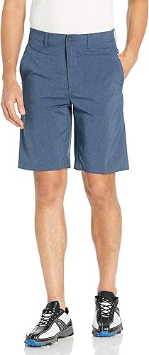 PGA TOUR Men's Flat Front Heather Golf Short with Active Waistband
