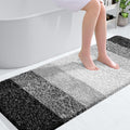 OLANLY Bathroom Runner Rug 59x24 in Black - Soft, Absorbent Bath Mat