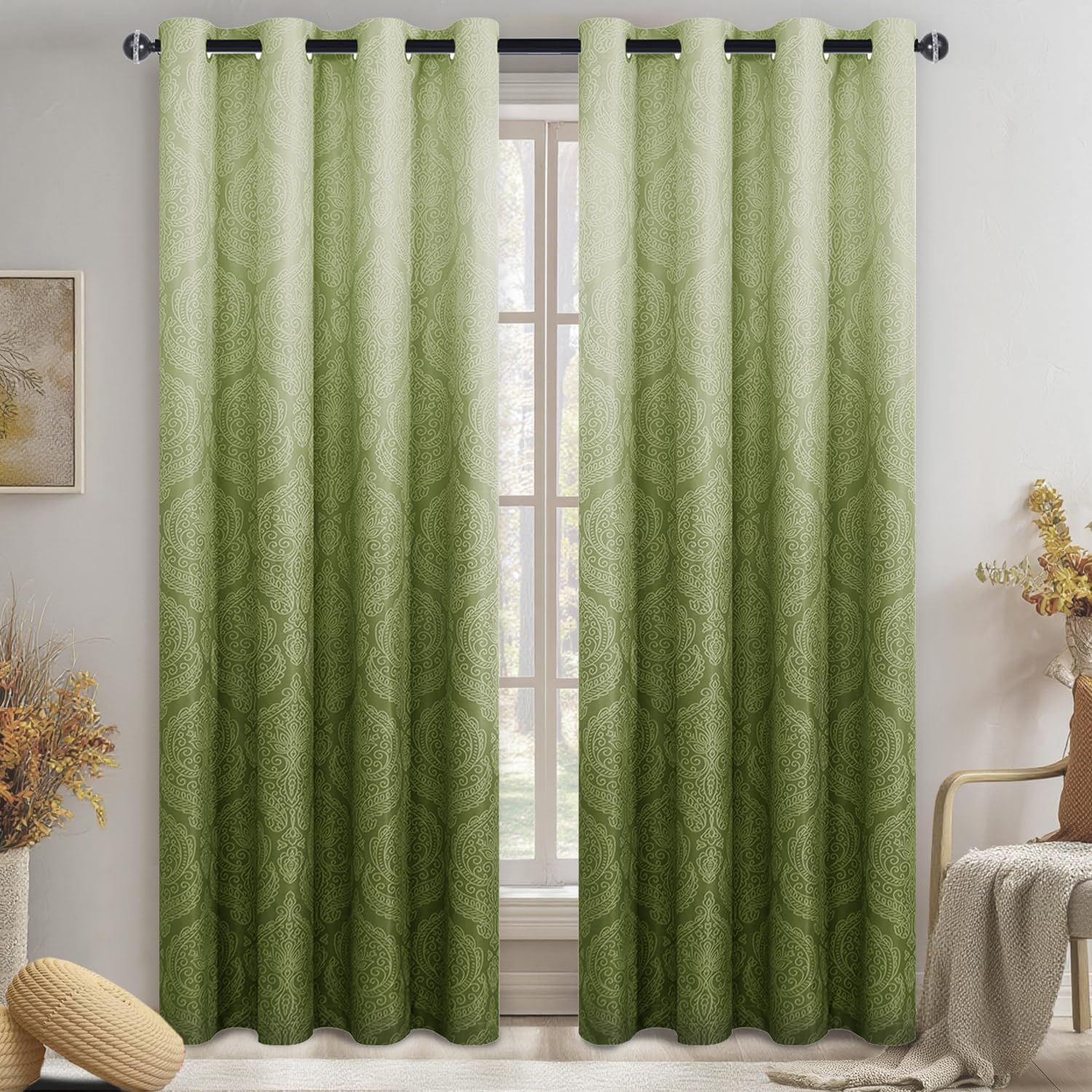 Ombre Thermal Insulated Room Darkening Curtains for Home