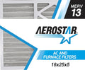 Aerostar 16x25x5 MERV 13 Pleated Air Filters - 2 Pack