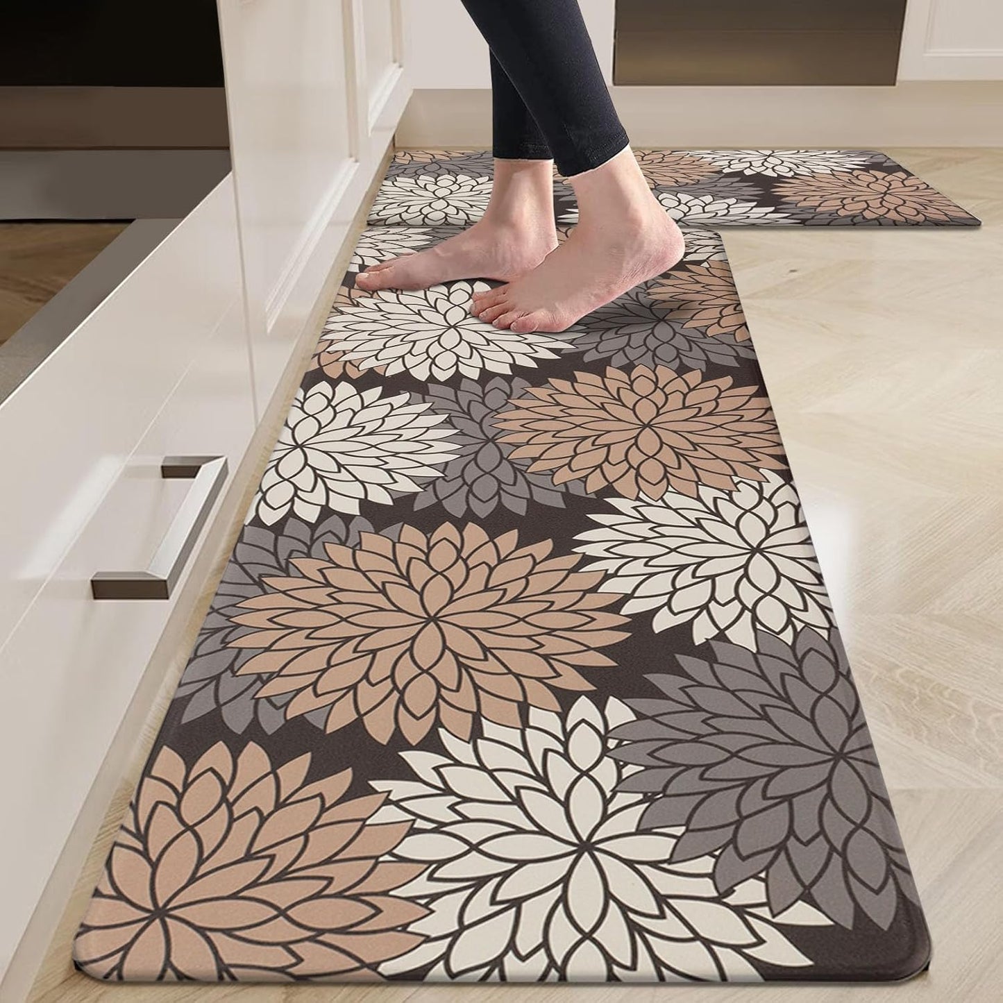 HEBE Anti Fatigue Kitchen Rug Set - Non Slip Comfort Mats