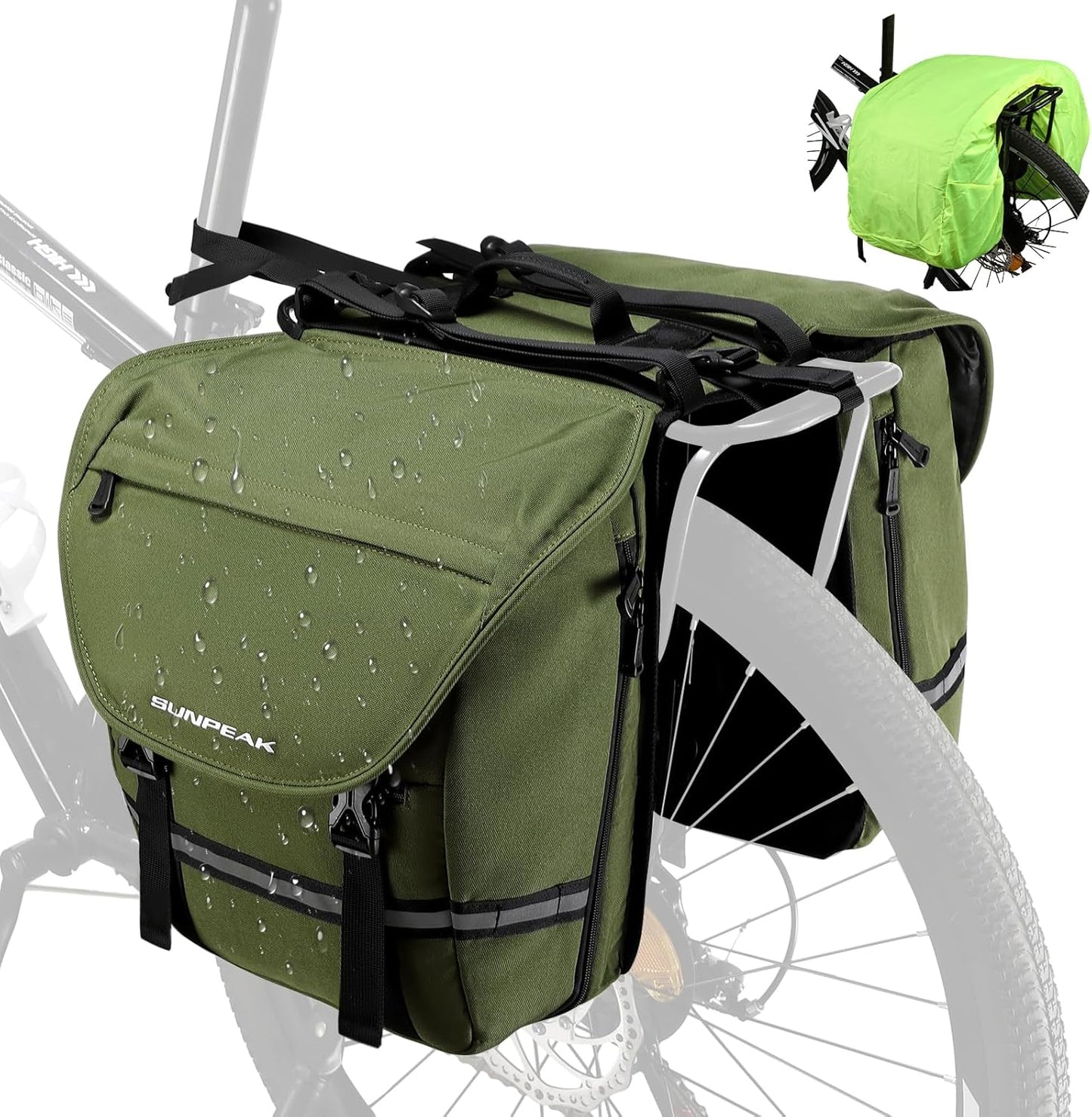 36L Waterproof Bike Bag Accessories Panniers for Cycling Travel